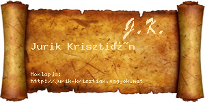 Jurik Krisztián névjegykártya